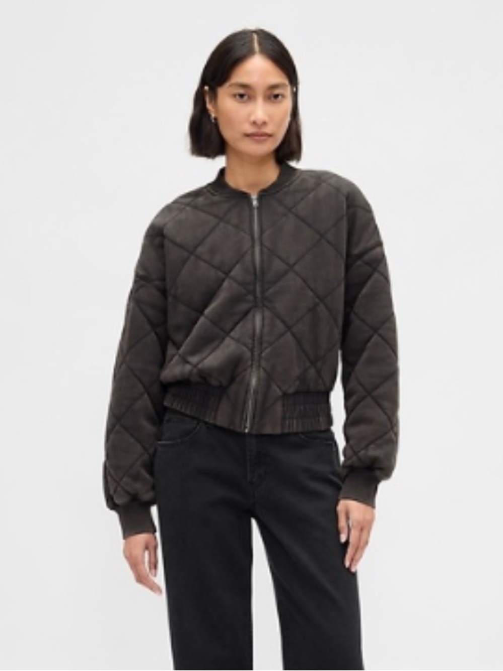 GAP VintageSoft Quilted Bomber Jacket
